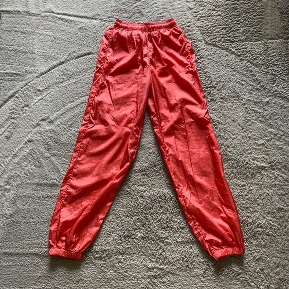Orange/red deadstock Champion track pants with drawstring and pockets - Picture 2 of 5